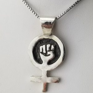 Handcrafted Artisan Jewelry sterling silver feminism pendant