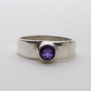 Handcrafted Artisan Jewelry Amethyst and Sterling Ring
