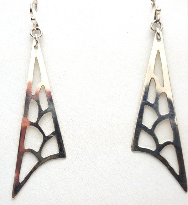 Sterling Cutout Triangle Earrings Handcrafted Artisan Jewelry