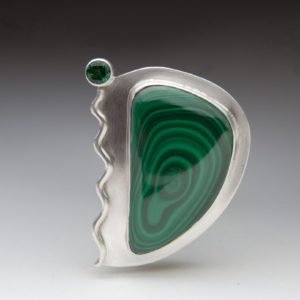 Green and silver pendantv Handcrafted Artisan Jewelry