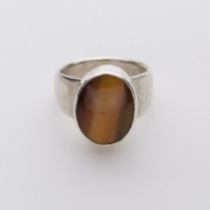 Tiger Eye and Sterling Rng Handcrafted Artisan Jewelry
