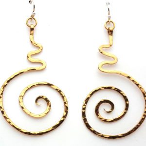 Large Bronze Swirls Earrings